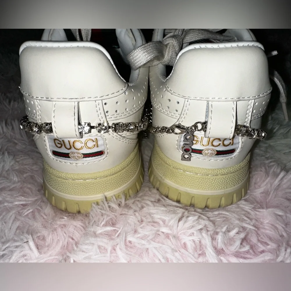 New Gucci Re-Web Crystal Chain Sneakers Size 38 - Picture 7 of 14
